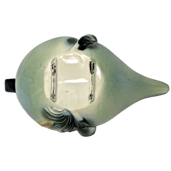 HULL Art Deco Pottery Teapot 1950's Parchment & Pine Sage Green VTG Mid Century - Picture 12 of 12